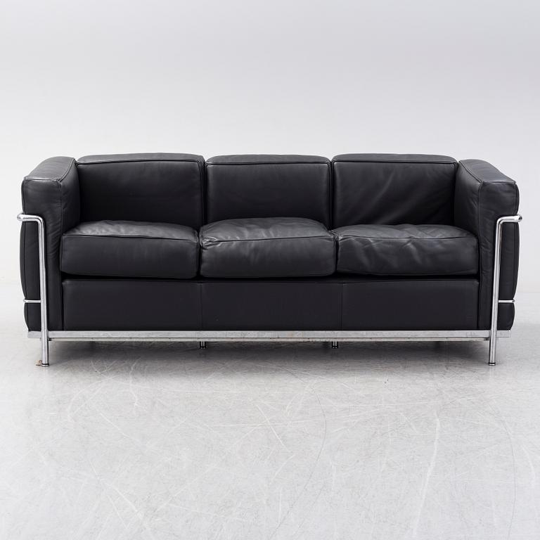 LE CORBUSIER, PIERRE JEANNERET & CHARLOTTE PERRIAND, an 'LC2' sofa from Cassina, Italy.