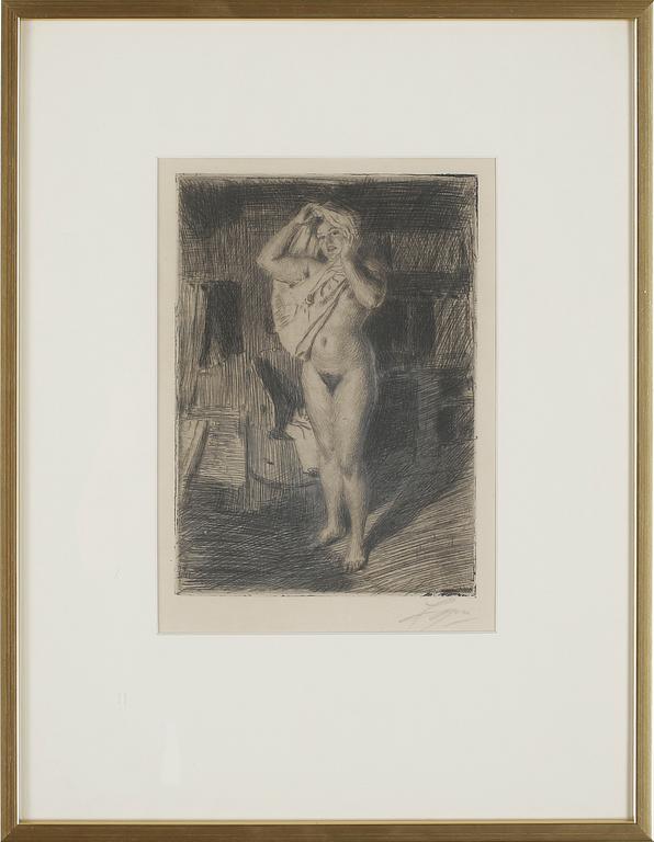 ANDERS ZORN, etsning, signerad, utförd 1914.