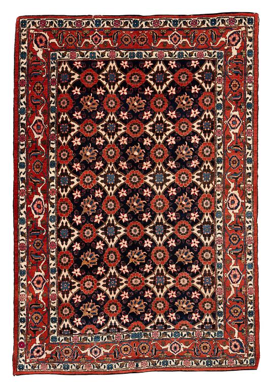 A rug, semi-antique/old, Veramin, ca 213 x 146 cm.