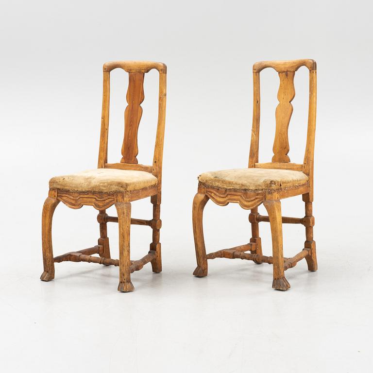 Stolar, ett par, senbarock, 1700-talets första hälft.