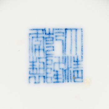 A set of six Chinese porcelain ink boxes.