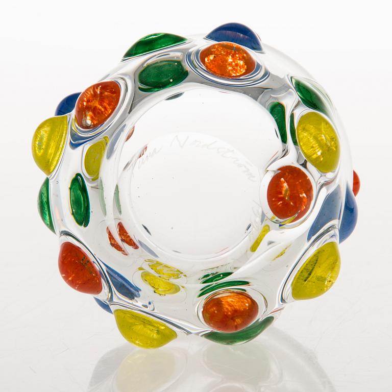TIINA NORDSTRÖM, a 'Candy bowl' art glass signed Tiina Nordström 1994, Nuutajärvi.