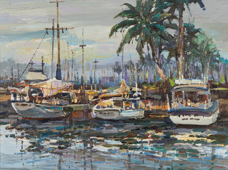 Lau Chun, oil on canvas, signed.