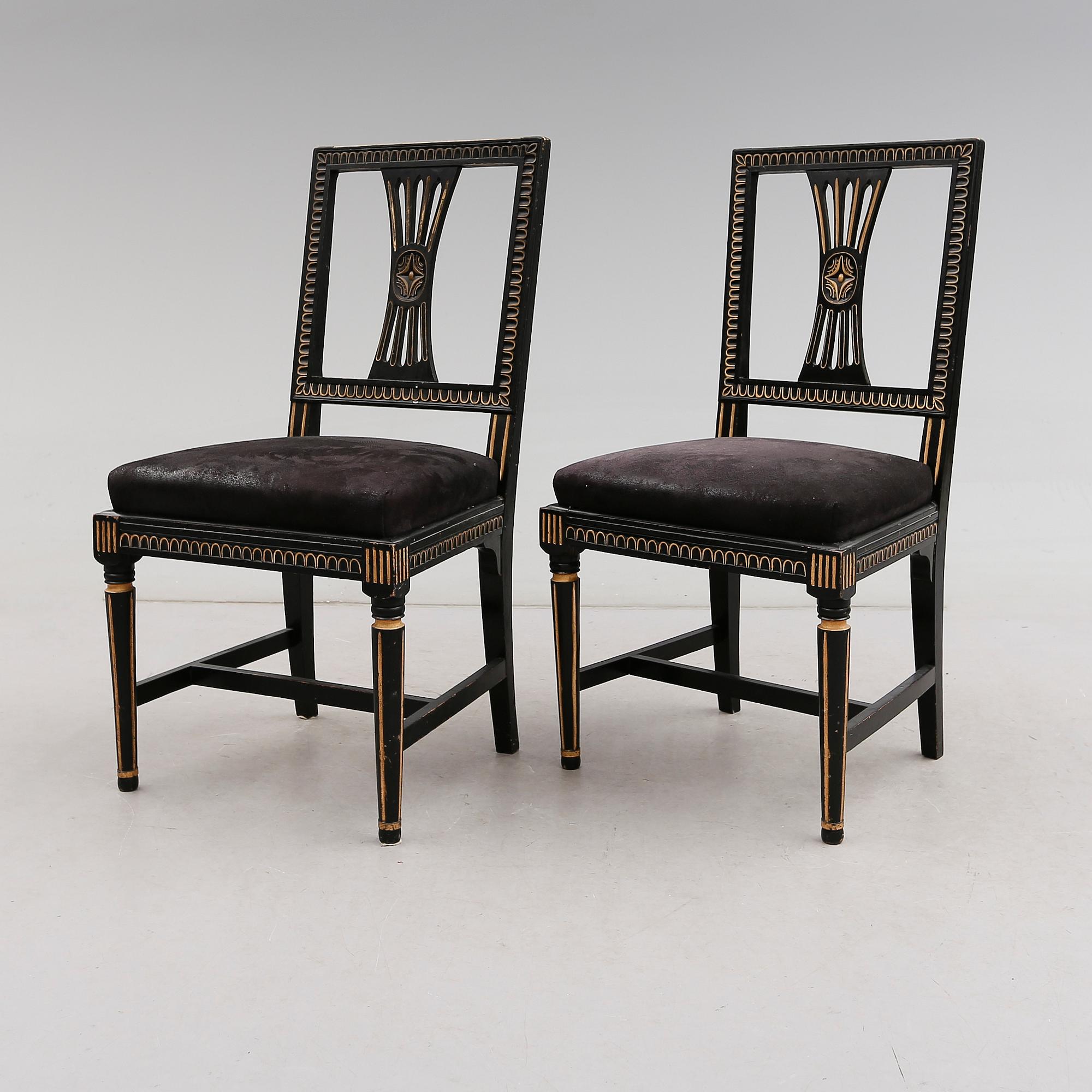 STOLAR, 1 par, gustaviansk stil, 1900-talets första hälft.