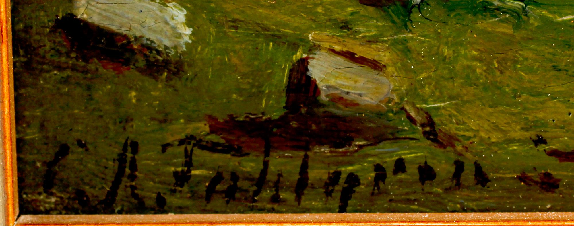 CARL AUGUST FAHLGREN, olja på pannå, sign.