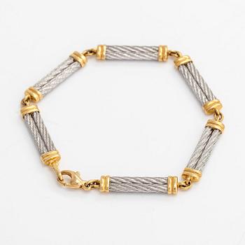 A 'Force 10' bracelet, 18K gold and steel. Fred, Paris 1980's.