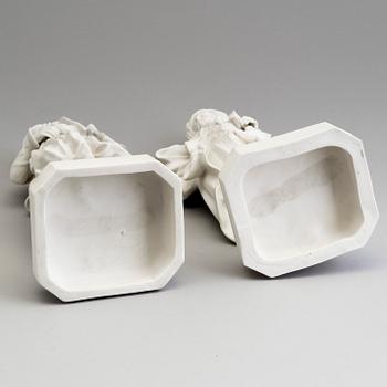 A PAIR OF PARIAN FIGURES, Gustafsberg, 1860/70.