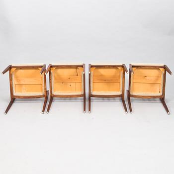 Four chairs from 1950's in teak.