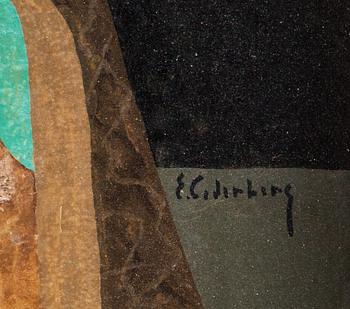 ERIC CEDERBERG, olja på pannå, signerad.