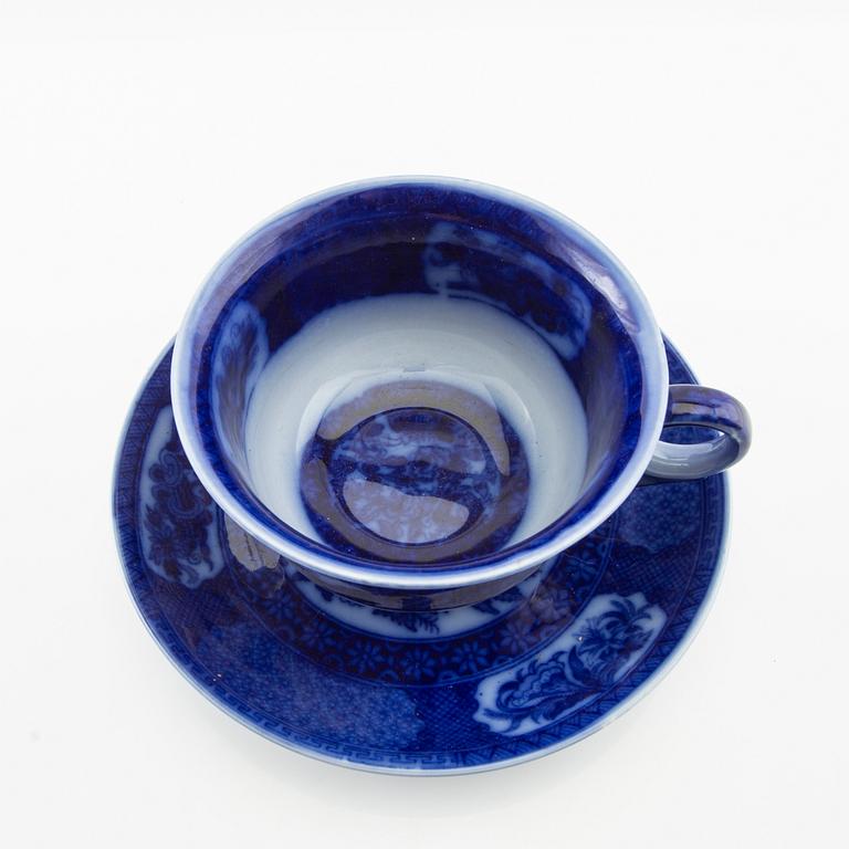 Tea cups 7 + 1 pcs "Willow" Gustavsberg first half of the 20th century stoneware.