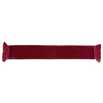 LOUIS VUITTON, a red velvet monogrammed scarf.