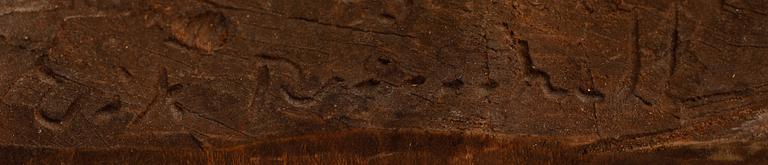 ERIK REIMHULT, figur, skuret trä, sign och dat 75.