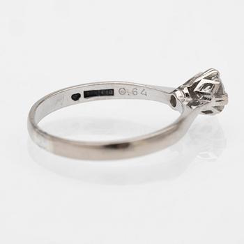 18K white gold solitaire ring with a diamond, G. Dahlgren & Co Malmö 1993.