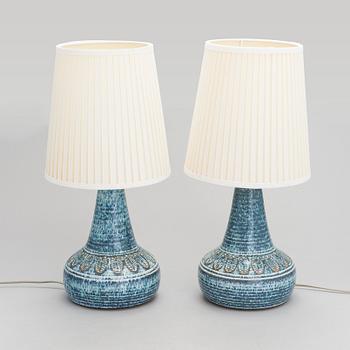 Einar Johansen Söholm, bordslampor, ett par, stengods, Danmark, 1900-talets senare del.