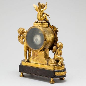 A French Louis XVI late 18th century gilt bronze mantel clock by Imbert L'ainé.