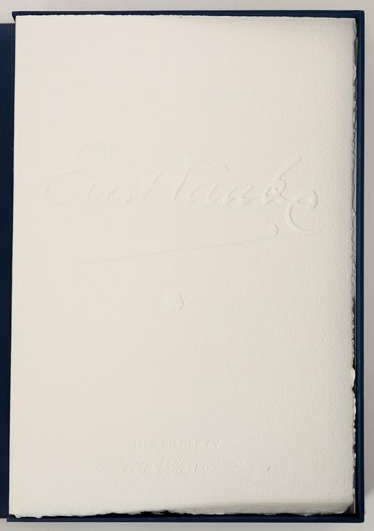 Gösta Werner, "Visor av Evert Taube", kassetter, 2 st, med 62 färglitografier, 1989, signerade.