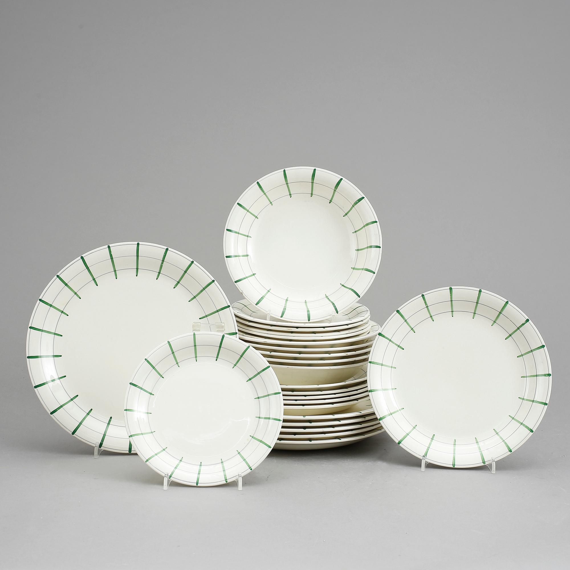 SERVIS, 24 delar, porslin, "Spaljé", Wilhelm Kåge, Gustavsberg, sent 1900-tal.