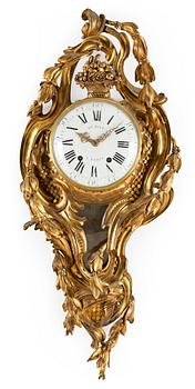 642. A Louis XV-style 19th Century wall clock, marked "Joseph Buzot A Paris".