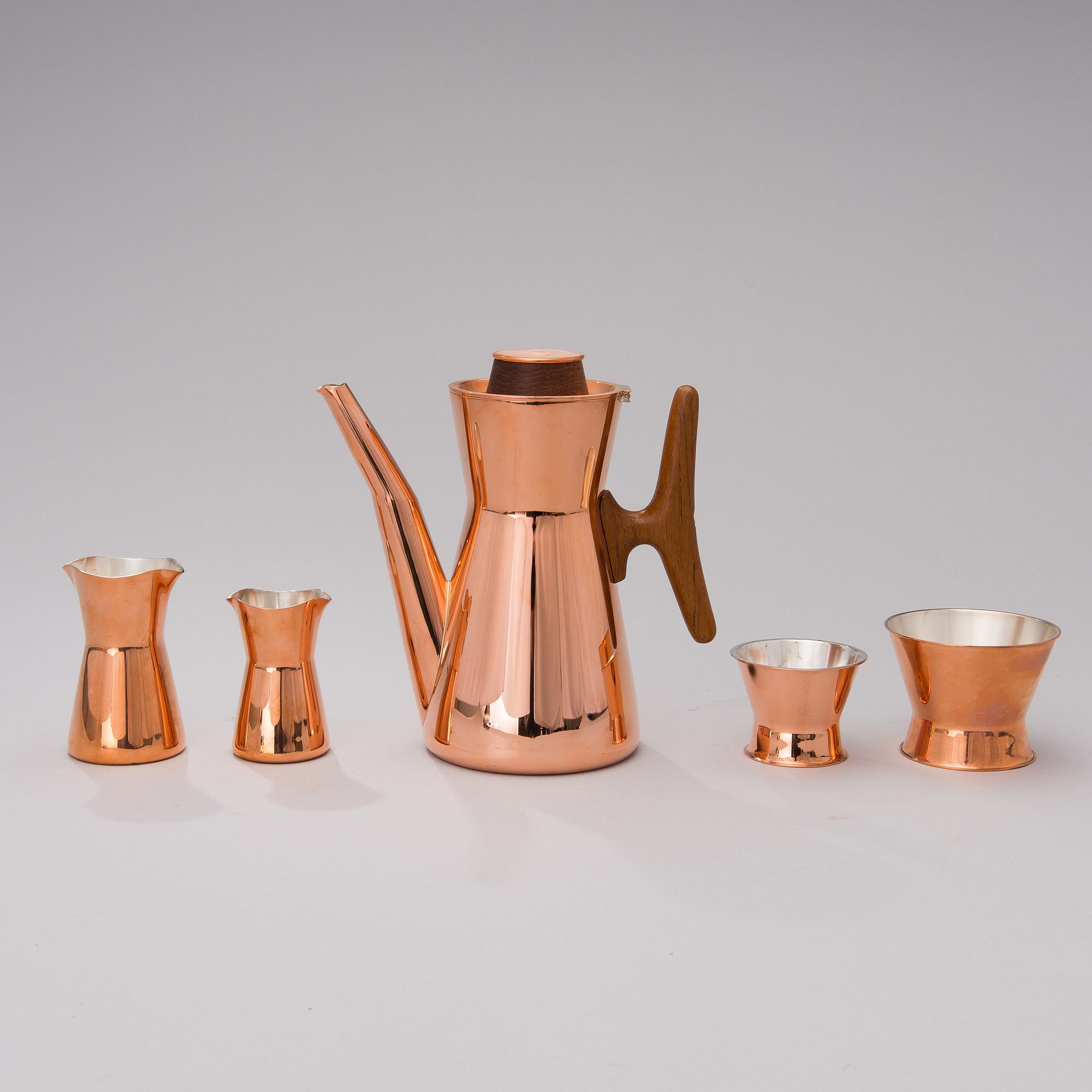 TAPIO WIRKKALA, KAFFESERVIS, 6 DELAR. Kultakeskus. 1980-tal.