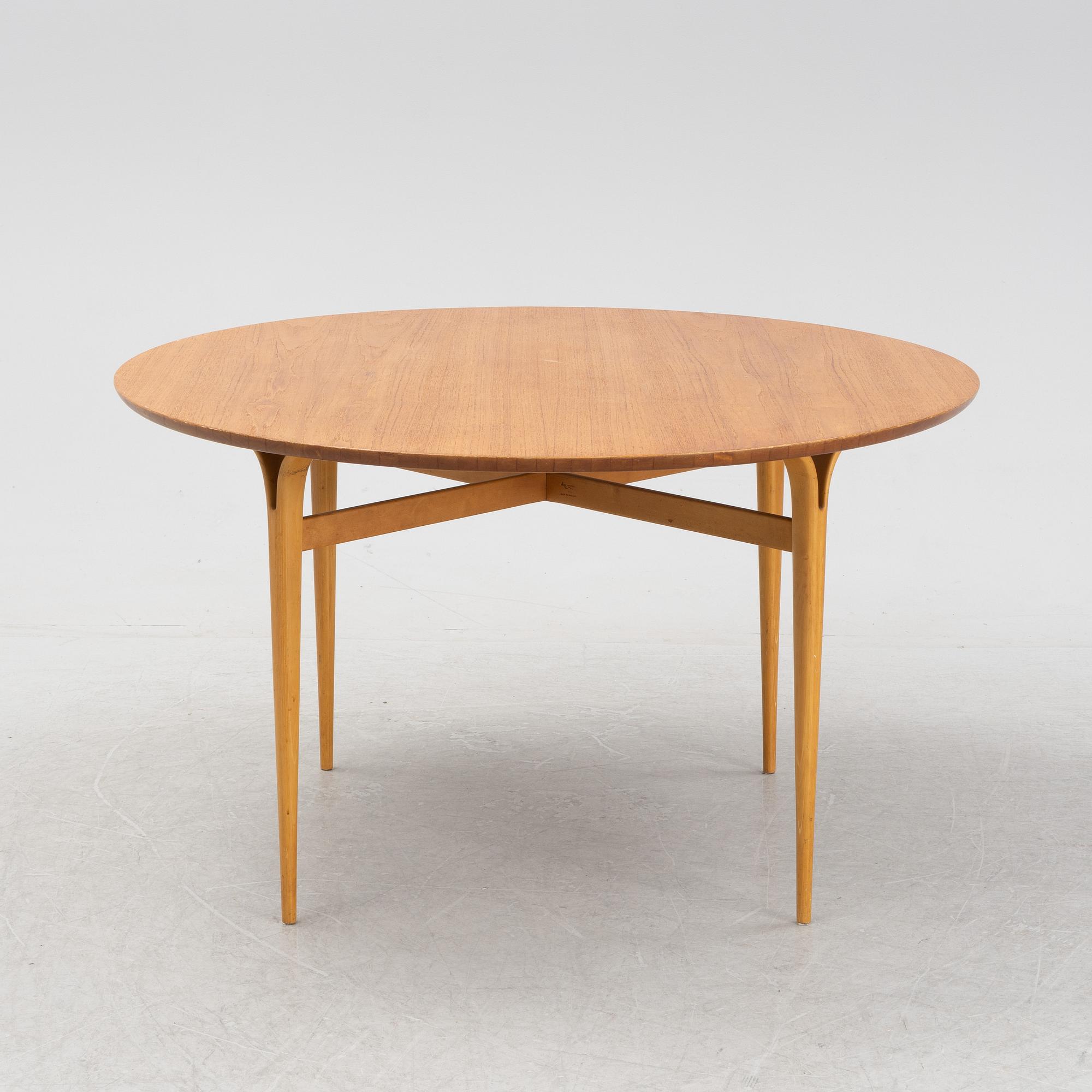 A teak dining table by Bruno Mathsson for Firma Karl Mathsson, 1960's.