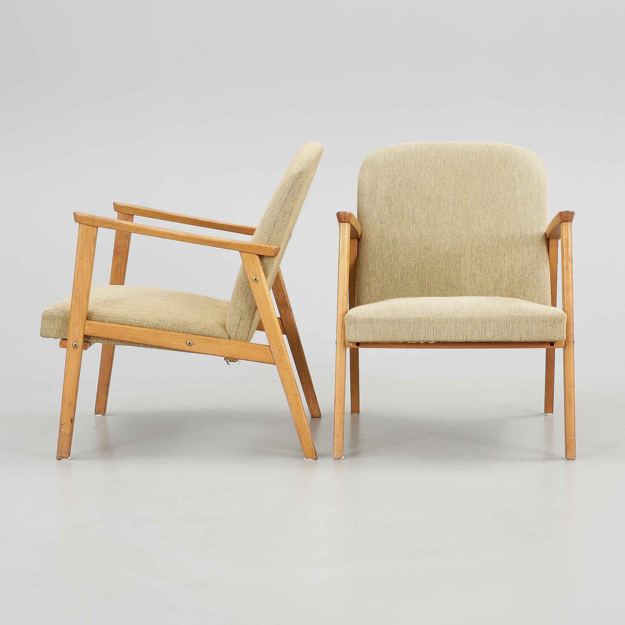 FÅTÖLJER, ett par, 1960-tal.