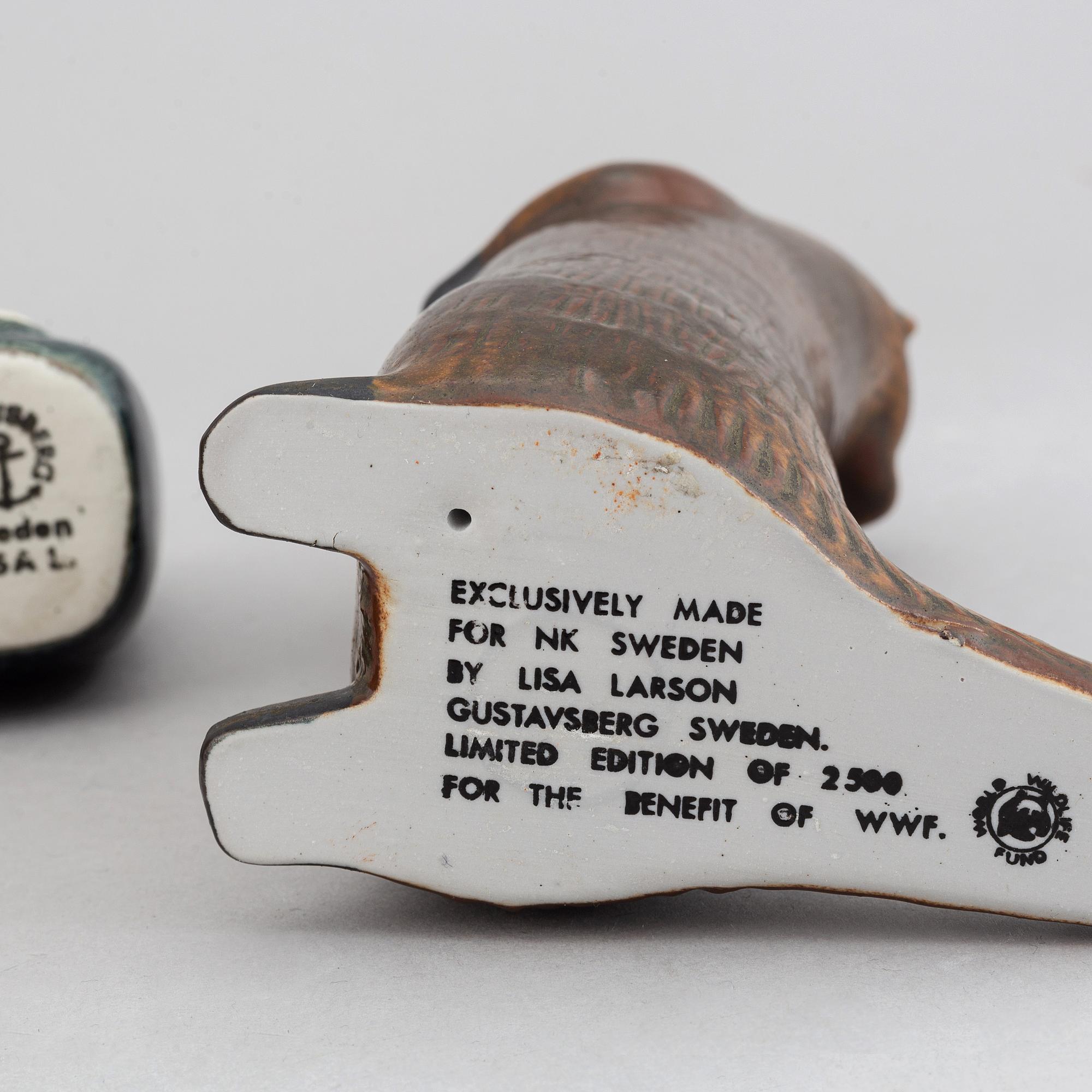 Lisa Larson, three stoneware figurines for Gustavsberg.