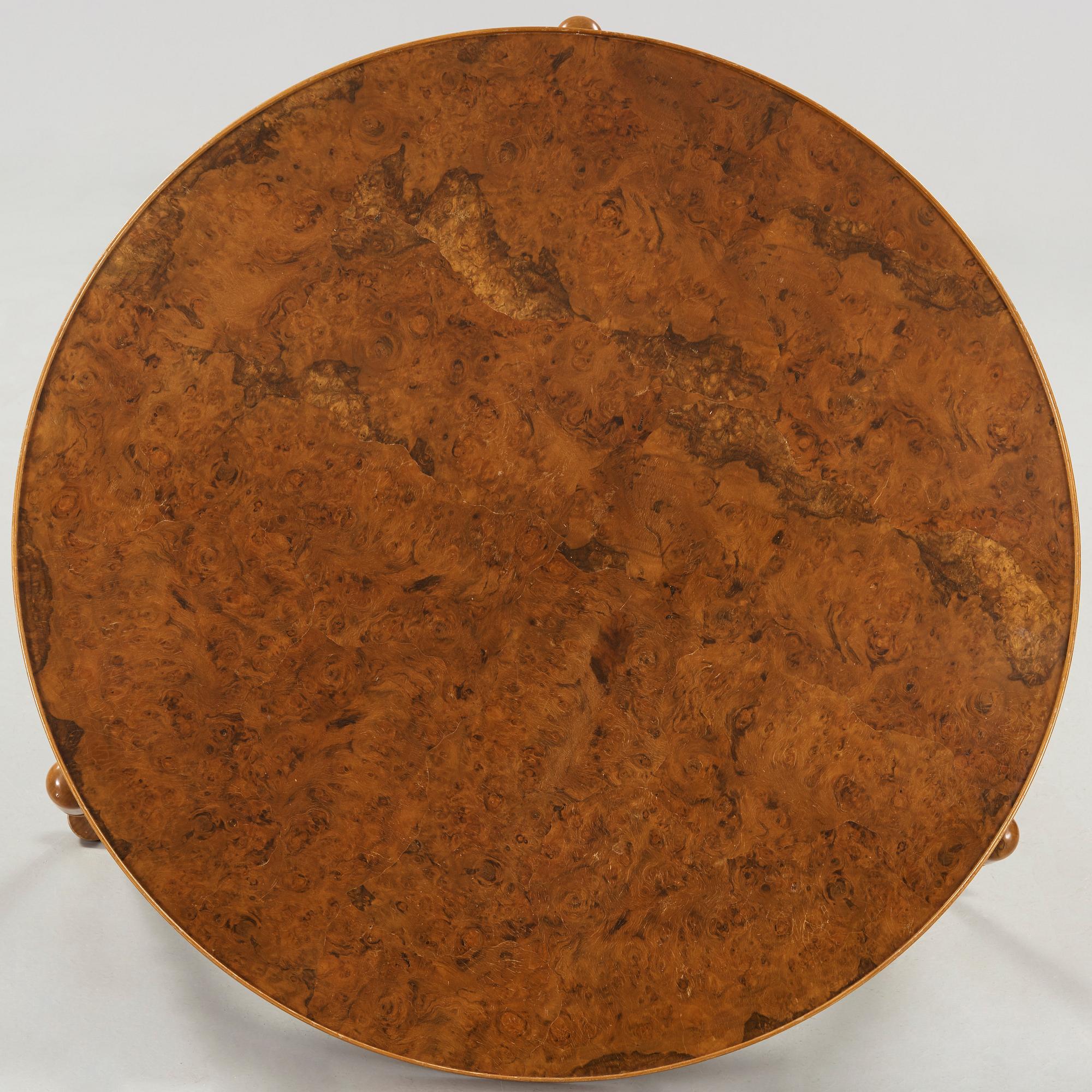 A Josef Frank burled wood top sofa table, model 2139, Svenskt Tenn Sweden probably 1950-60's.