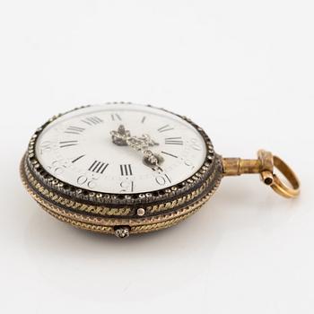 A gold and diamond pocket watch by Charles Le Roy (watchmaker in Paris 1733-71).