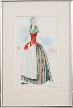 SILVIA LEITU, 2 st, akvarell, signerad.