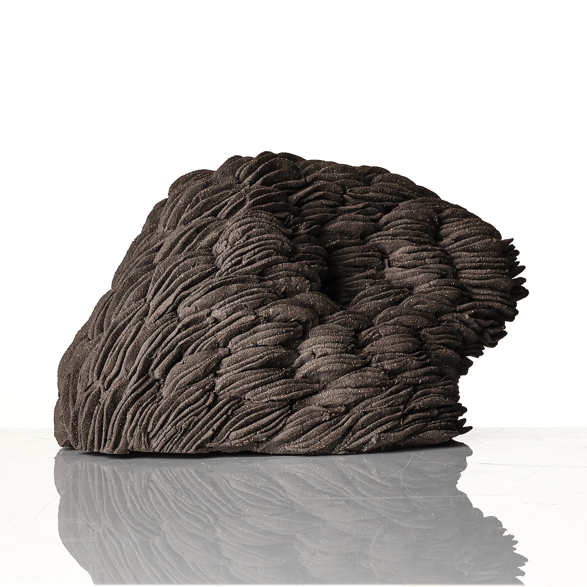 Carl Richard Söderström, a black stoneware wall sculpture, his own workshop, Stockholm 2017.