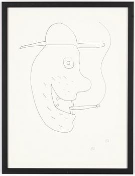 Roger Risberg, indian ink drawing, signed. Executed in 2008.