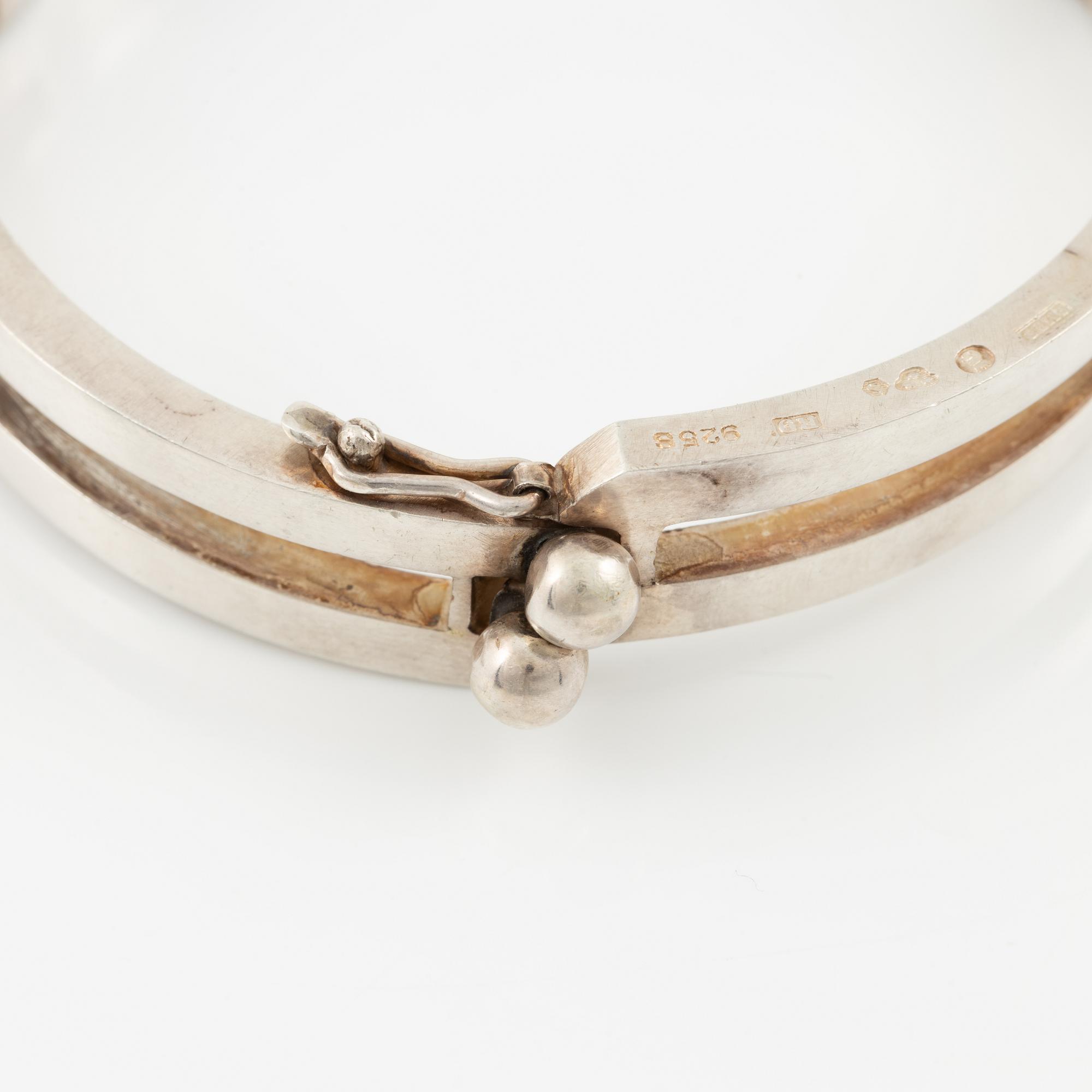 Lars Arby, three arm rings, sterling silver, Gothenburg 1967.