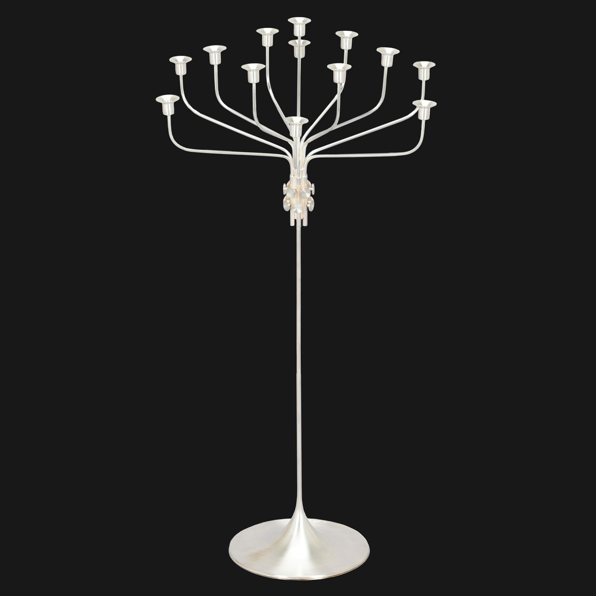 Tapio Wirkkala, a thirteen-candle silver candelabrum, model TW 412, Kultakeskus, Hämeenlinna Finland 2008.