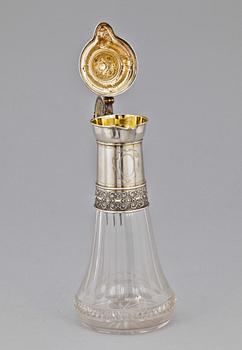 VINKARAFF, glas/silver, Tyskland, omkring 1900.
