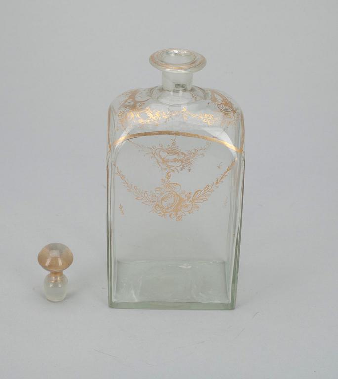 KARAFF MED PROPP, glas, 1800-talets hälft.