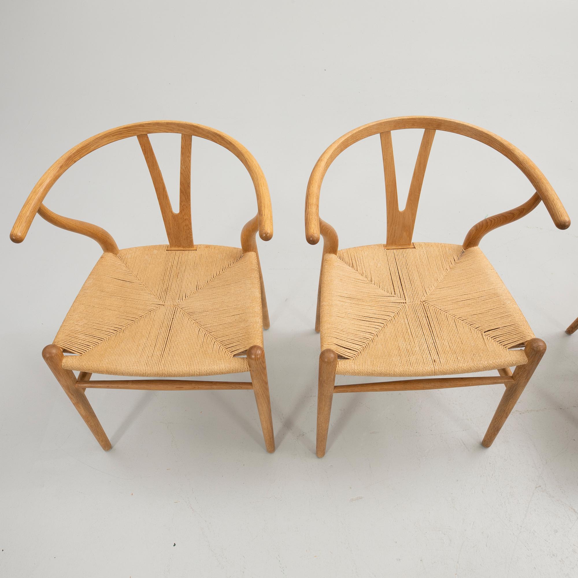 Hans J. Wegner, chairs, 4 pcs, model CH24 "The Wishbone Chair", Carl Hansen & Son, Odense, Denmark.