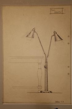 Hans Bergström, golvlampa, modell "505", ateljé Lyktan, Åhus 1930-40-tal.