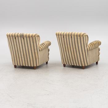 Josef Frank,  a pair of model 568 armchairs, Svenskt Tenn, probably 1940s.