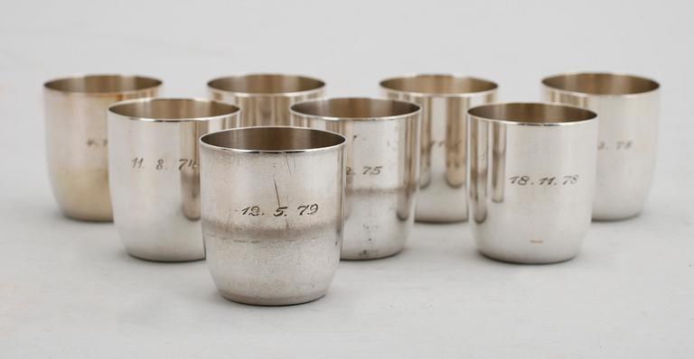 SUPKOPPAR, 8 st, silver, Wilkens. Tot vikt 158 g.