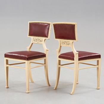 Ferdinand Boberg, A set of six Ferdinand Boberg Art Nouveau chairs, Sweden, circa 1900.