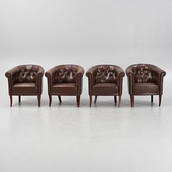 Four club chairs, late 20th century.