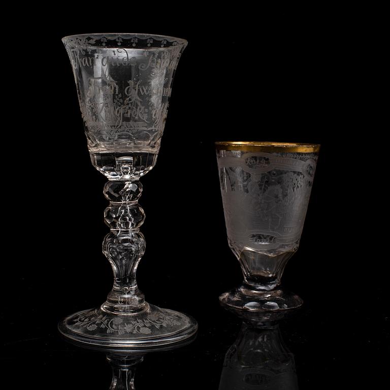 Two 18th century glasses.
