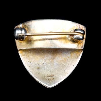 BROSCH, 18 k guld med briljantslipad diamant ca 0,10 ct. Vikt ca 2,5 g.