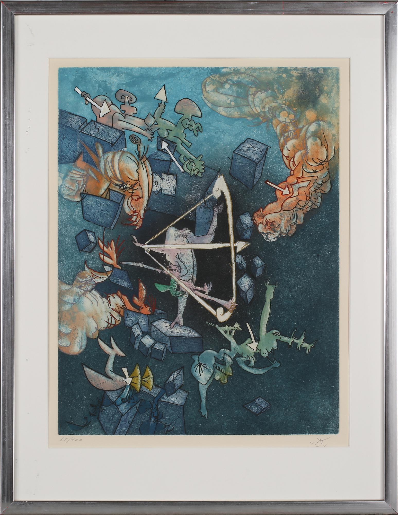 ROBERTO MATTA, färgetsning, signerad och numrerad 25/100.