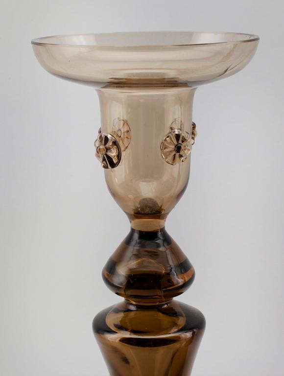 LJUSSTAKAR, 1 par, glas, 1900-talets första hälft.