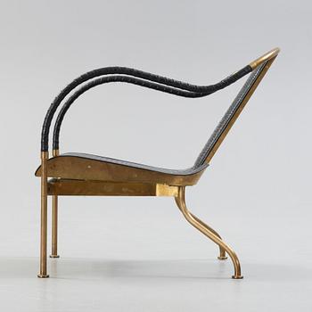 A Mats Theselius brass 'El Rey' easy chair, Källemo Sweden post 1999.