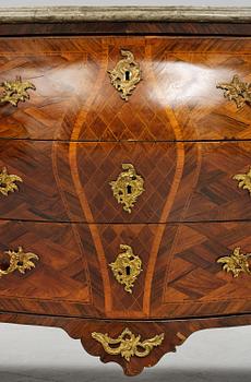 A Swedish rococo parquetry commode attributed to J. Noraeus (master in Stockholm 1769-81).