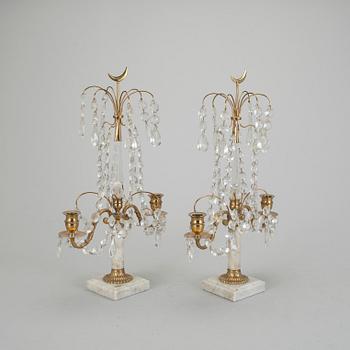 BORDSLYSTRAR ETT PAR, Gustaviansk stil, 1900-talets mitt.