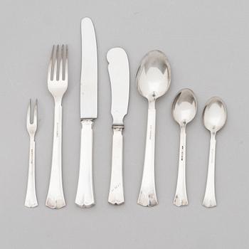 A 39-piece set of 'Jousi' (Bow) silver cutlery, Kultakeskus, Hämeeninna 1953-1966.