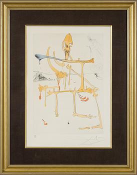 Salvador Dalí, Dalí, drypoint coloured with stencil, 1975, signed 266/300.